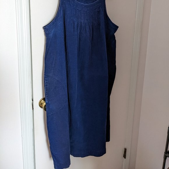Vintage 90s Blue Corduroy Dress - Picture 5 of 9